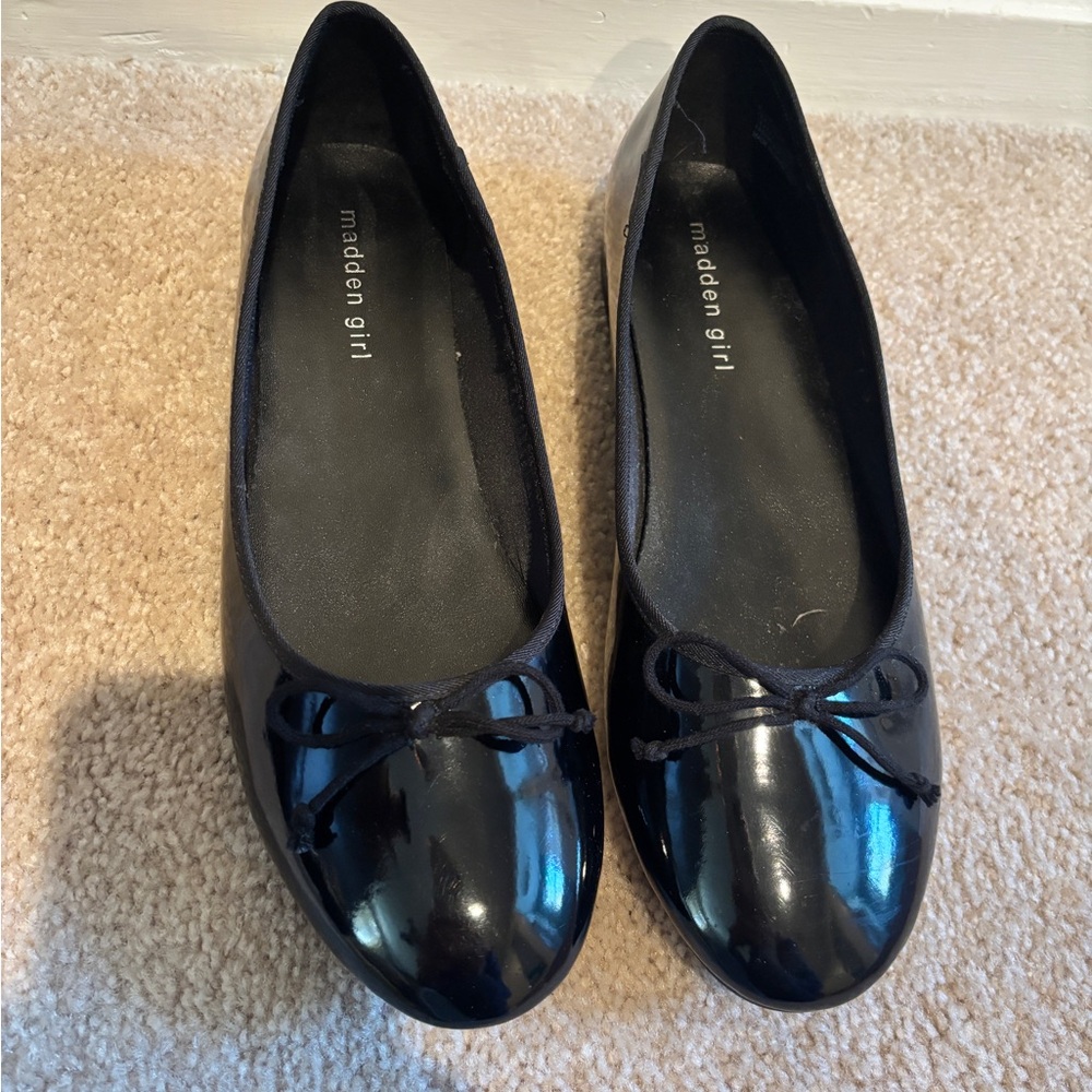 Madden Girl Patent Black Ballet Flats